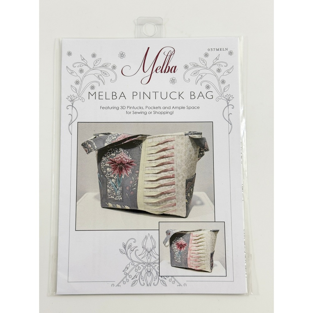 Leesa Chandler Melba‎ Pintuck Bag Sewing Pattern  White 037MELN Nouveau Floral